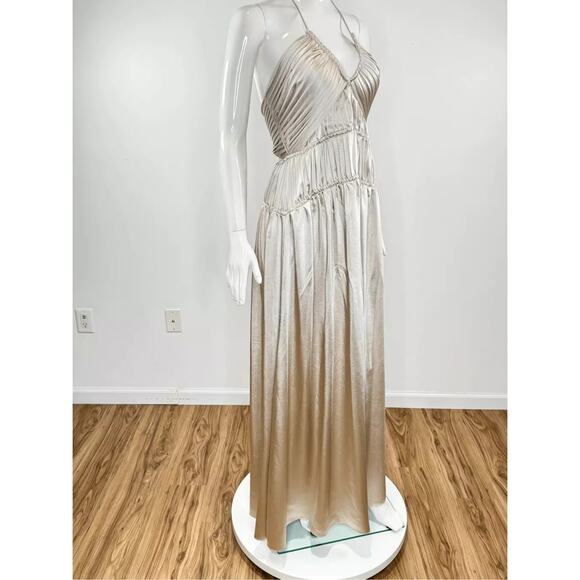 Jonathan Simkhai Clementine Leisure Halter Dress in Stone (Size S) - Picture 5 of 11